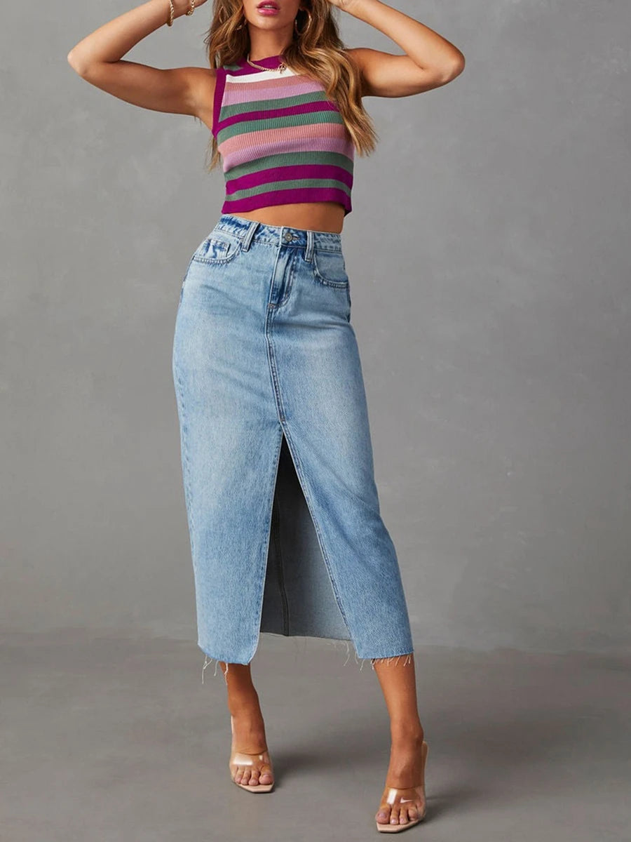 Janina™ Midi-Jeansrock