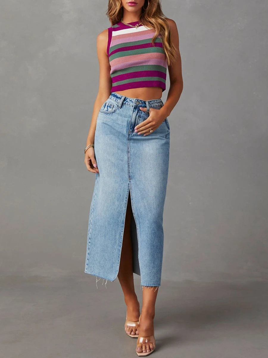 Janina™ Midi-Jeansrock